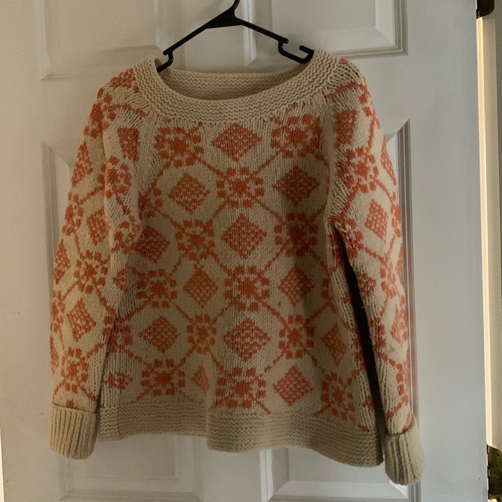 American Eagle hand knit wool sweater